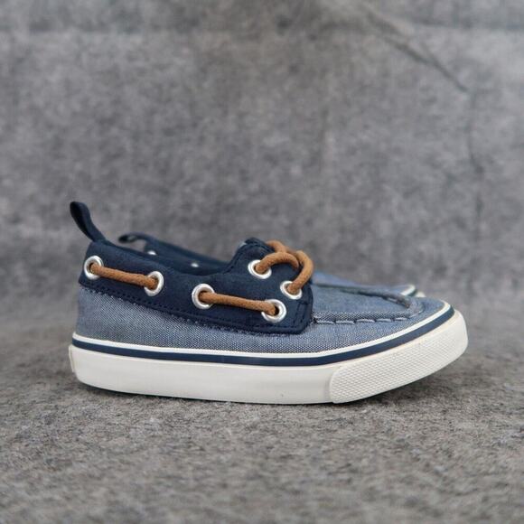 Old Navy Boat Shoes Baby Toddler Boys 6 Slip On Casual Chambray Nautical Preppy - Picture 2 of 12